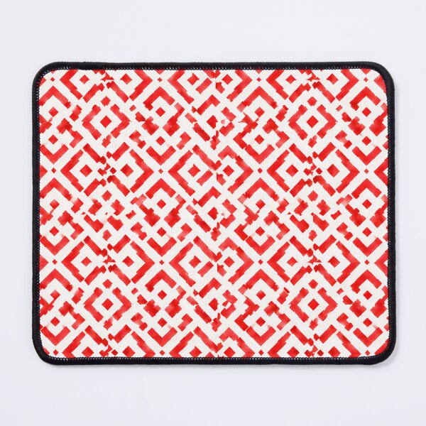 Item preview, Striking Red and White Geometric Lattice Pattern designed and sold by zenjiinspired.