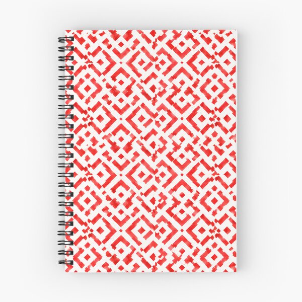 Item preview, Striking Red and White Geometric Lattice Pattern designed and sold by zenjiinspired.