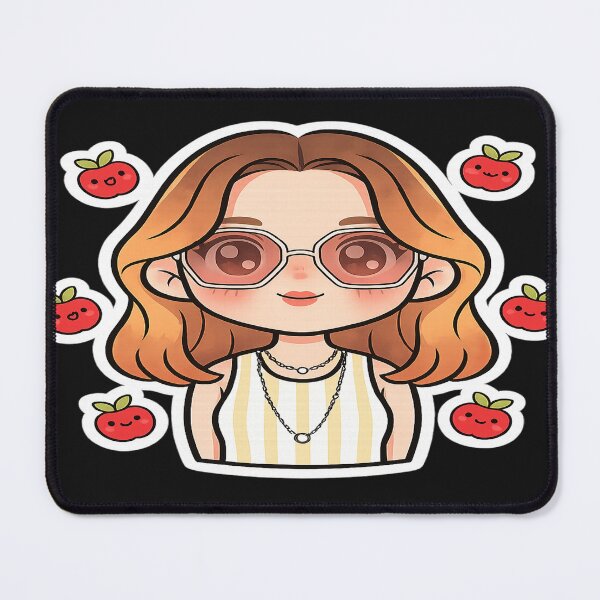 Item preview, Cute Chibi Girl with Happy Apples | Kawaii Sticker designed and sold by FernandsOficial.