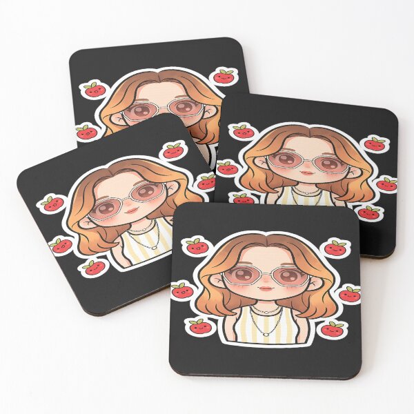 Item preview, Cute Chibi Girl with Happy Apples | Kawaii Sticker designed and sold by FernandsOficial.