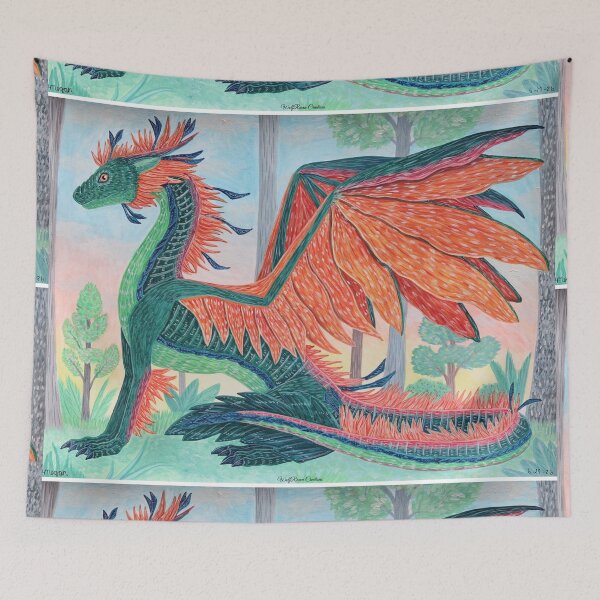 Item preview, Pretty tropical dragon in Gouache paints  designed and sold by WolfRaven Creations.