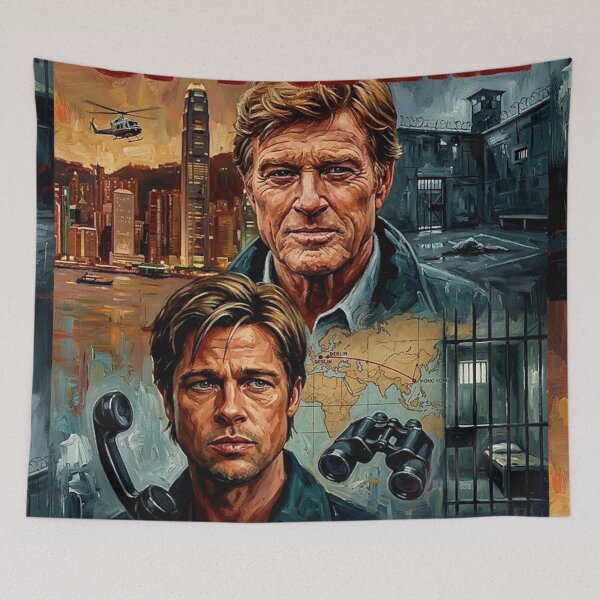 Item preview, Spy Game Retro Action Espionage Thriller Tribute Art Movie Poster designed and sold by Art's Diner.