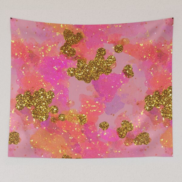 Item preview, Pink Gold Glitter Abstract Pattern designed and sold by bubblegoth.