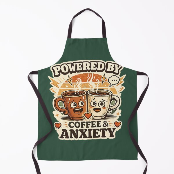 Item preview, Powered by Coffee & Anxiety Retro designed and sold by piketo.