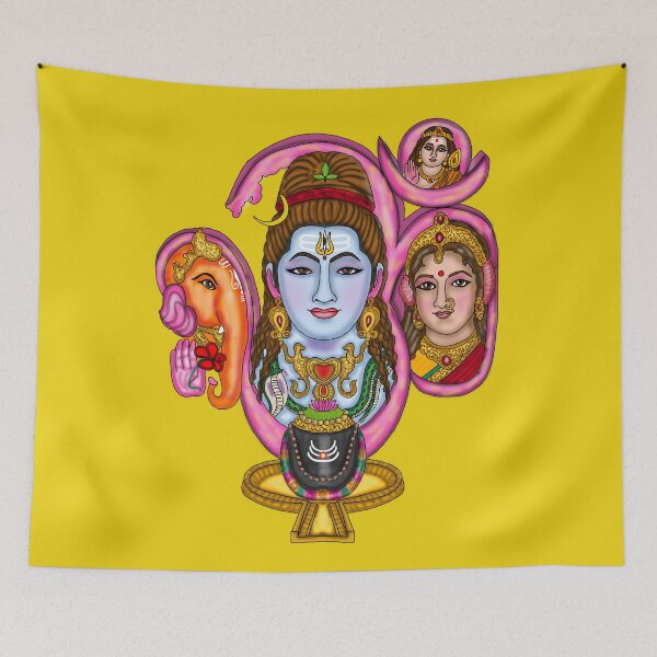 Item preview, Shiva Family Artwork | Divine Shiva Parvati Ganesha Kartikeya Digital Art designed and sold by Harshit_Digital_Arts.