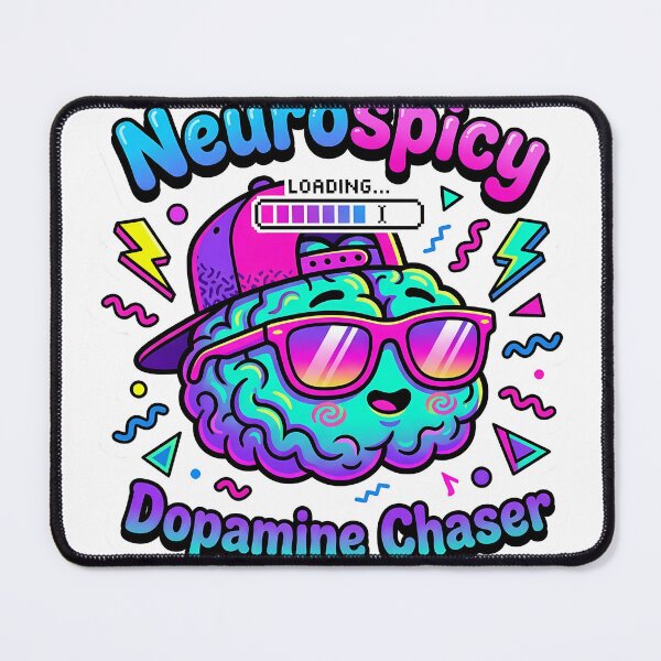 Item preview, 90s Retro Neurospicy Brain - Dopamine Chaser ADHD Art designed and sold by PIXEL INDUSTRIES.