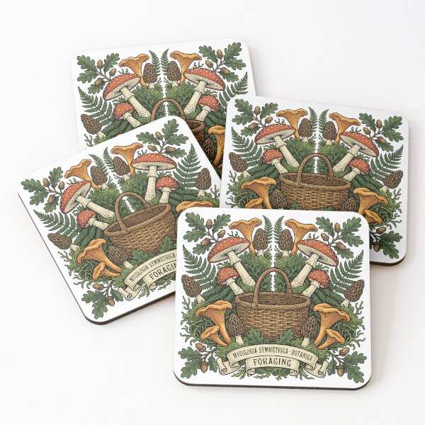 Item preview, Vintage Mushroom Foraging Botanical Dark Academia Art designed and sold by PIXEL INDUSTRIES.