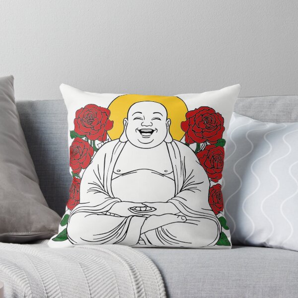 Item preview, Laughing Buddha with Roses designed and sold by HeartyCurioCo.