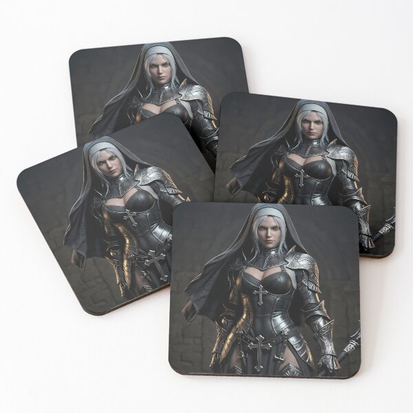 Item preview, Platinum Combat Nun Fantasy Warrior designed and sold by GalleryBrisArt.