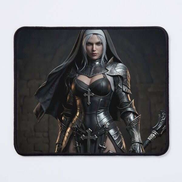 Item preview, Platinum Combat Nun Fantasy Warrior designed and sold by GalleryBrisArt.