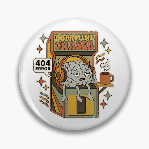 Item preview, Retro ADHD Brain Dopamine Chaser Arcade Illustration designed and sold by PIXEL INDUSTRIES.