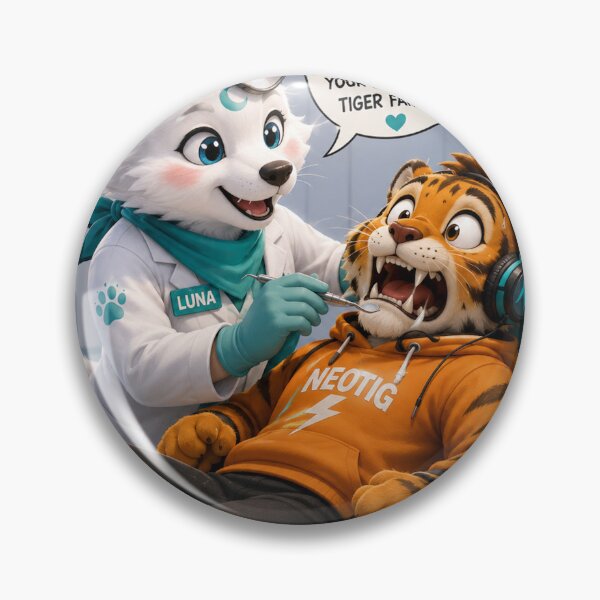 Item preview, Funny Dentist Tiger Wolf Checkup Humor Gift Dental Mug Coworker Art NeoTigLuna designed and sold by NeoTigLuna.