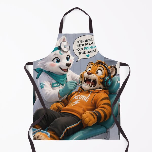 Item preview, Funny Dentist Tiger Wolf Checkup Humor Gift Dental Mug Coworker Art NeoTigLuna designed and sold by NeoTigLuna.