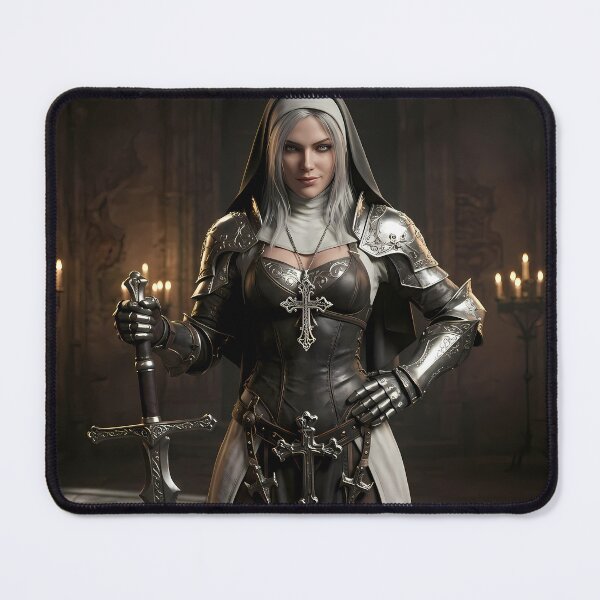 Item preview, Platinum Combat Nun Fantasy Warrior designed and sold by GalleryBrisArt.