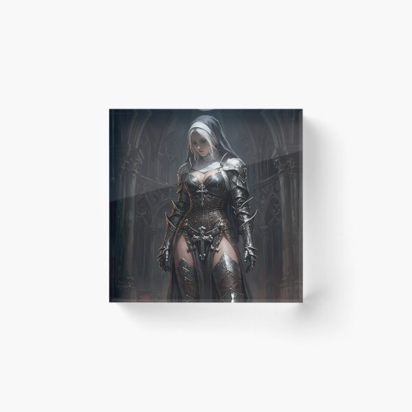 Item preview, Platinum Combat Nun Fantasy Warrior designed and sold by GalleryBrisArt.