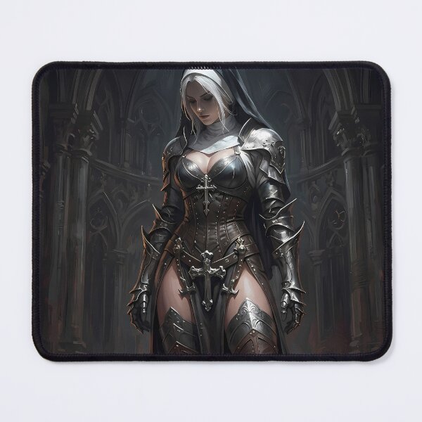 Item preview, Platinum Combat Nun Fantasy Warrior designed and sold by GalleryBrisArt.