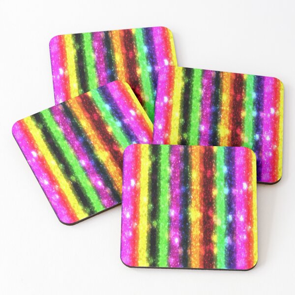 Item preview, Shimmering Rainbow Glitter Stripes designed and sold by bubblegoth.