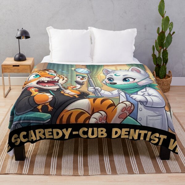 Item preview, Funny Dentist Fear Tiger Wolf Doctor Humor Gift Dental Anxiety Art NeoTigLuna designed and sold by NeoTigLuna.