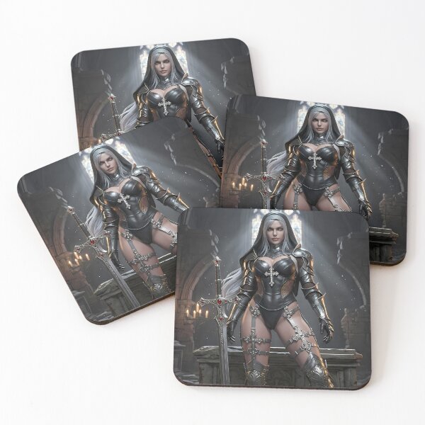 Item preview, Platinum Combat Nun Fantasy Warrior designed and sold by GalleryBrisArt.