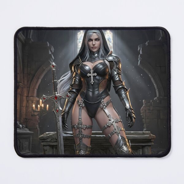Item preview, Platinum Combat Nun Fantasy Warrior designed and sold by GalleryBrisArt.
