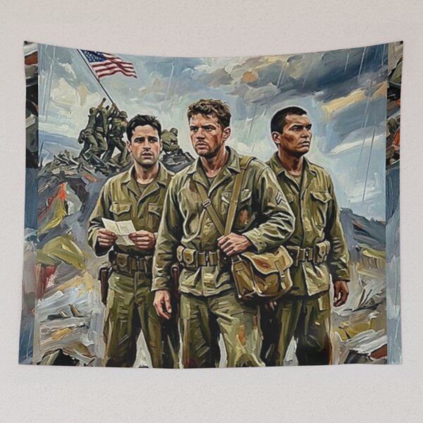 Item preview, Flags of Our Fathers Retro WWII Military Drama History Tribute Art Movie Poster designed and sold by Art's Diner.