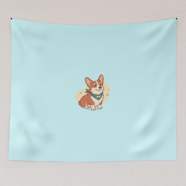 Item preview, Joyful Corgi: Nature & Pets Bring Us Joy Art Print designed and sold by jugglingelephant.