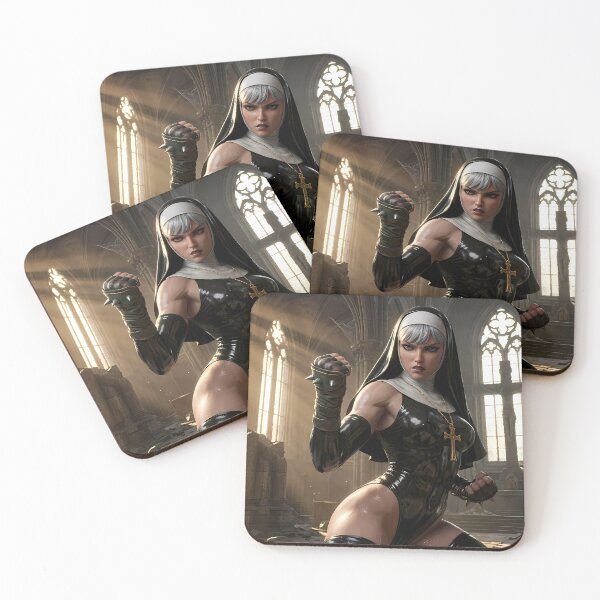 Item preview, Platinum Combat Nun Fantasy Warrior designed and sold by GalleryBrisArt.