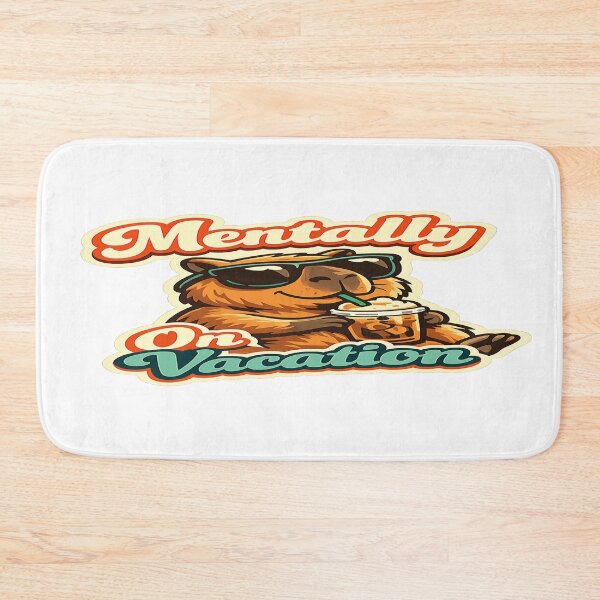 Item preview, Mentally On Vacation Funny Capybara Sticker | Cute Coffee Lover Retro Summer Meme Design designed and sold by sosservice.
