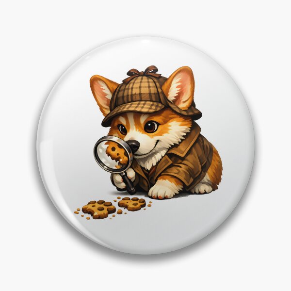 Item preview, Detective Corgi Investigating the Case of the Missing Cookies Premium Illustration designed and sold by builtforyou.