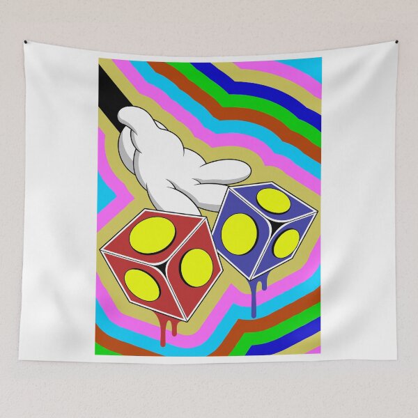 Item preview, Pop Art Cartoon Hand Throwing Cubes Dice designed and sold by Lexkon Liu's art.
