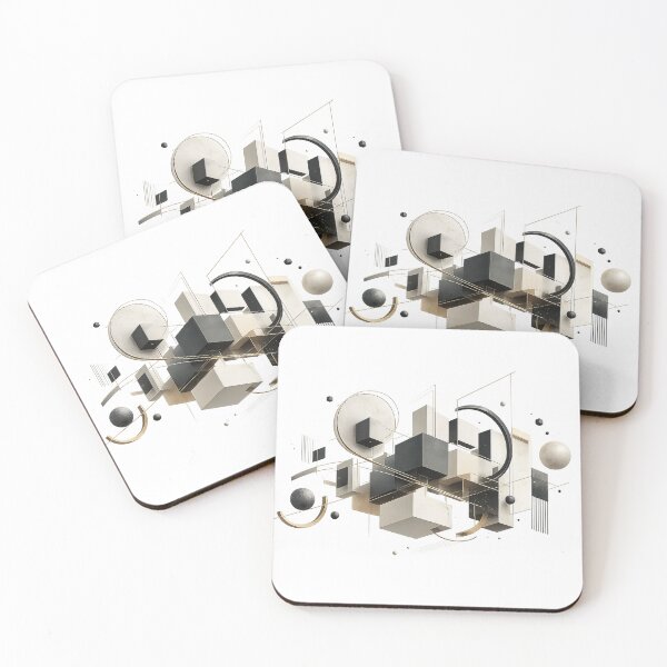 Item preview, Floating Geometry | Modern Architectural Abstract Wall Art designed and sold by rigelcreation.