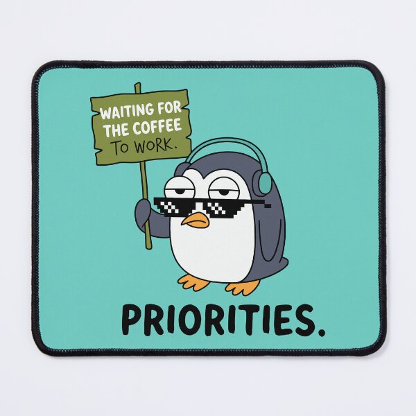 Item preview, Waiting For Coffee To Work Tired Penguin designed and sold by Amir Faysal.