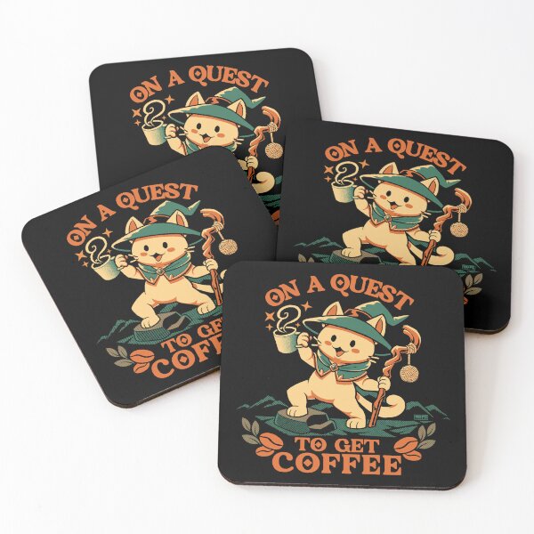 Item preview, On a Quest To Find Coffee (Sepia) designed and sold by World Domination For Cats ®.