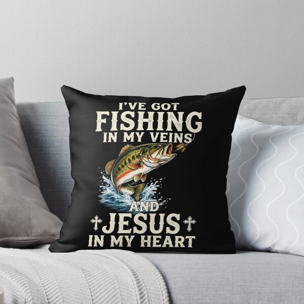 Item preview, I've Got Fishing In My Veins And Jesus In My Heart designed and sold by RXdesignsArt.