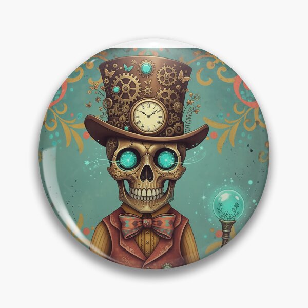 Item preview, “Skulldazzle Gentleman — Whimsical Steampunk Skull Art” designed and sold by Lorray55.