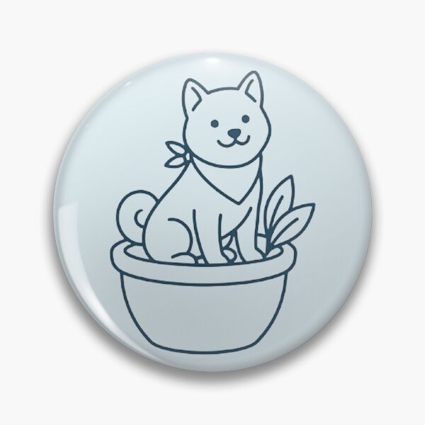 Item preview, Shiba Inu Planter - Minimalist Line Art Dog designed and sold by jugglingelephant.