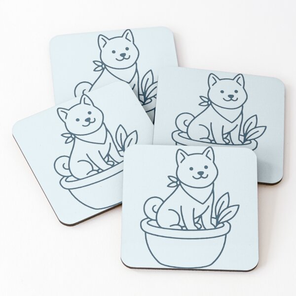 Item preview, Shiba Inu Planter - Minimalist Line Art Dog designed and sold by jugglingelephant.