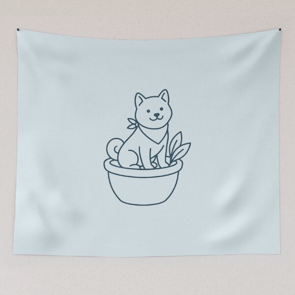 Item preview, Shiba Inu Planter - Minimalist Line Art Dog designed and sold by jugglingelephant.