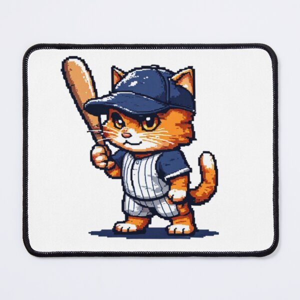 Item preview, Cute Pixel Art Baseball Cat Player designed and sold by thepixelcloset.