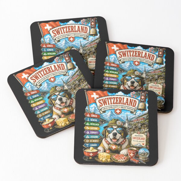 Item preview, Switzerland Alpine Adventure Saint Bernard Travel Art designed and sold by AtuqStudio.
