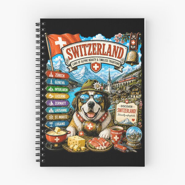 Item preview, Switzerland Alpine Adventure Saint Bernard Travel Art designed and sold by AtuqStudio.