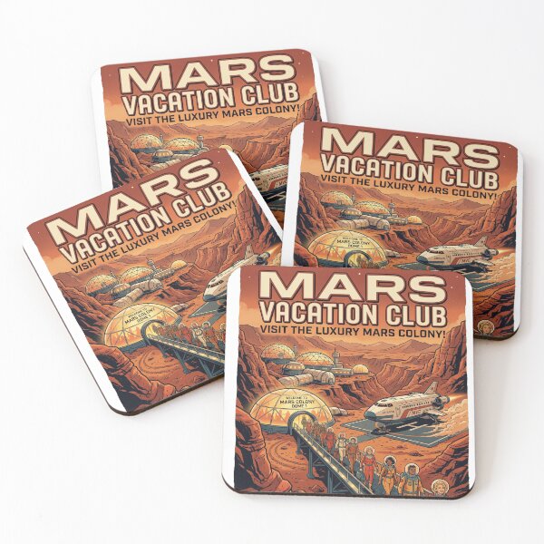 Item preview, Mars Vacation Club Astraeus Dome 1 Retro Luxury Colony Space Travel Art Print designed and sold by Void and Neon.