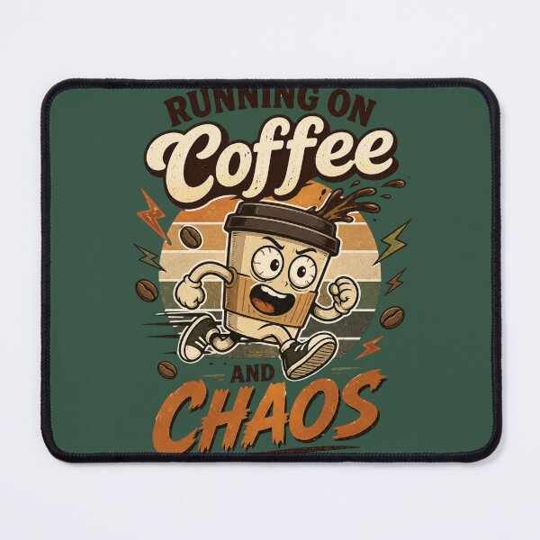 Item preview, Running on Coffee and Chaos Funny Retro Coffee Lover Vintage Caffeine Addict Gift designed and sold by piketo.