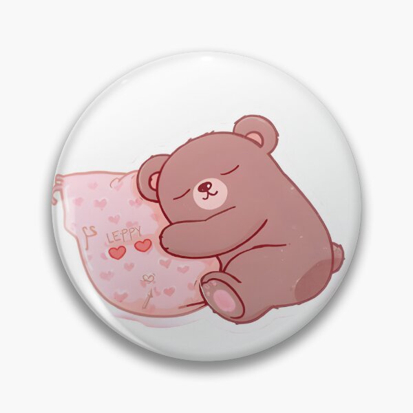 Item preview, Cute Pink Teddy Bear Sleeping Sticker | Kawaii Bear Art designed and sold by AhiraDesign.