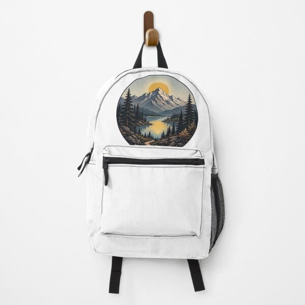 Item preview, Majestic Mountain Lake Sunset Wilderness Art designed and sold by Northern Glow Art.