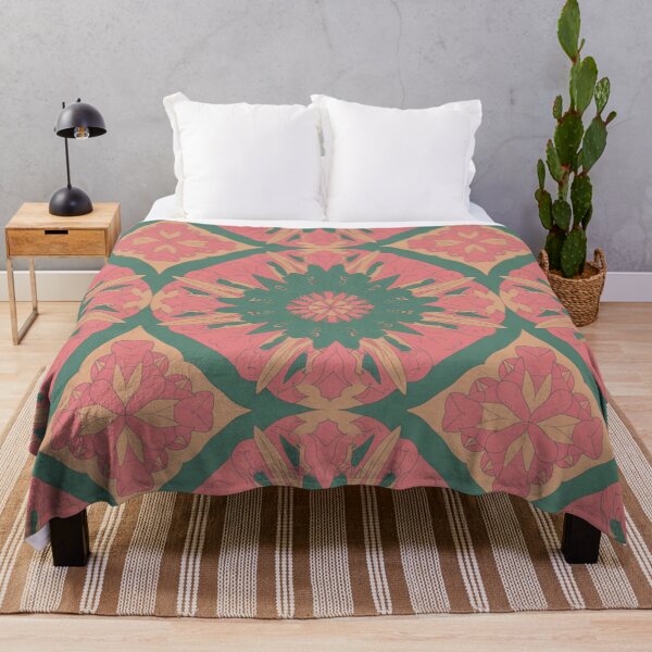 Item preview, Elegant Floral Mandala Pattern | Pink Green Symmetrical Seamless Repeat designed and sold by Midnight Veil Designs.