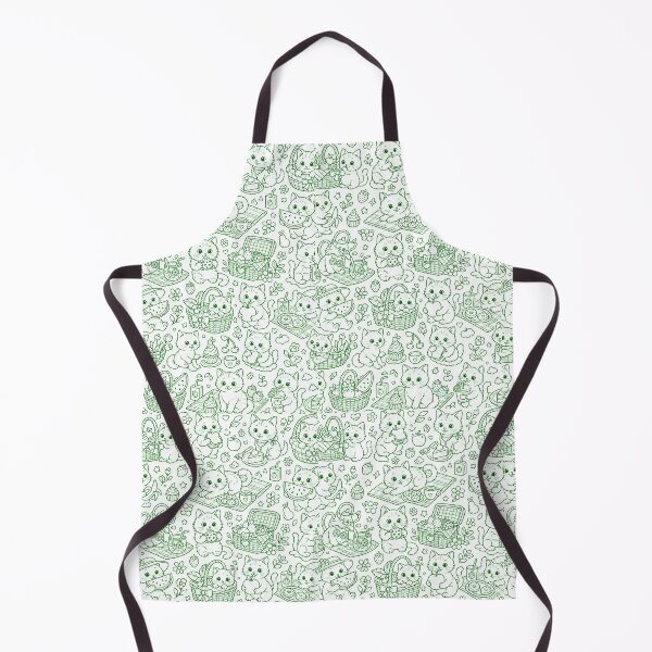 Item preview, Green Kawaii Cat Picnic Art designed and sold by TerScott.