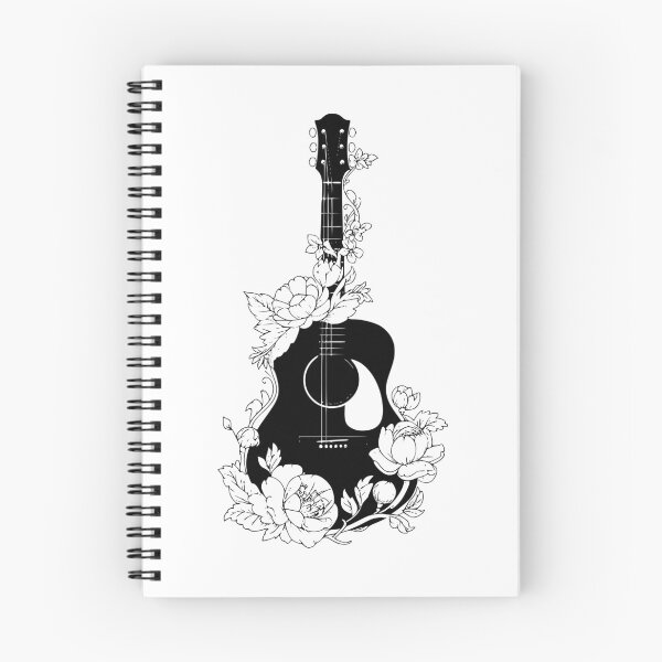 Item preview, Black Guitar and Vintage Country Flowers designed and sold by Artbellachi.