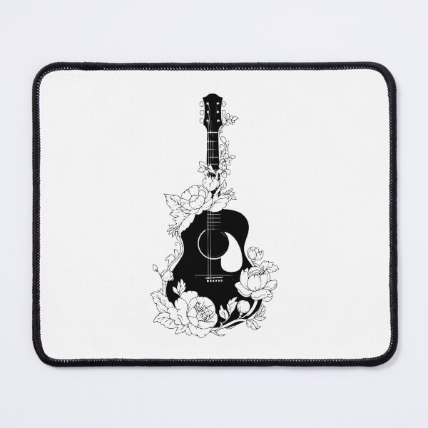Item preview, Black Guitar and Vintage Country Flowers designed and sold by Artbellachi.