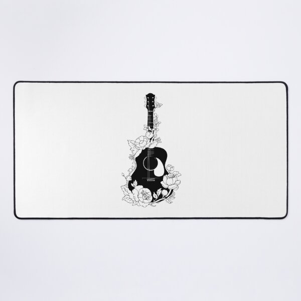 Item preview, Black Guitar and Vintage Country Flowers designed and sold by Artbellachi.